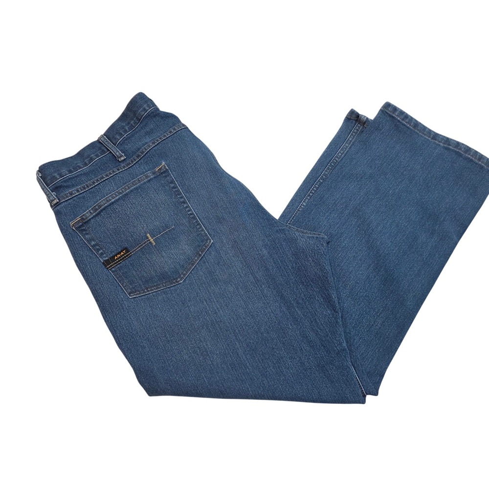 Ariat Mens M4 Relaxed Boot Cut Jeans Size 42x30 Blue Denim Cotton Blend